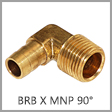 FBE-F - Forged Brass Flat Hose Barb to Male NPT 90 Degree Elbow