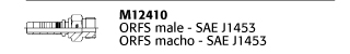 M12410 ORFS male - SAE J1453 ORFS macho - SAE J1453