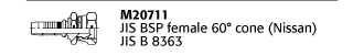 M20711 JIS BSP female 60° cone (Nissan) JIS B 8363
