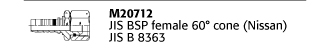 M20712 JIS BSP female 60° cone (Nissan) JIS B 8363