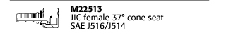 M22513 JIC female 37° cone seat SAE J516/J514