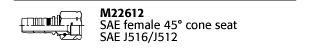 M22612 SAE female 45° cone seat SAE J516/J512