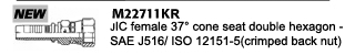 M22711K JIC female 37° cone seat double exagon - SAE J516/J514