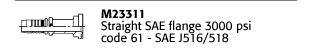M23311 Straight SAE flange 3000 psi code 61 - SAE J516/518