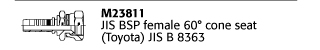 M23811 JIS BSP female 60° cone seat (Toyota) JIS B 8363