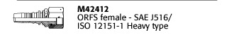 M42412 ORFS female - SAE J516/ISO 12151-1 Heavy type