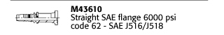 M43610 Straight SAE flange 6000 psi code 62 - SAE J516/J518