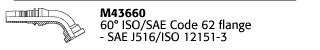 M43660 60° ISO/SAE Code 62 flange - SAE J516/ISO 12151-3