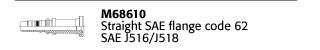 M68610 Straight SAE flange code 62 SAE J516/J518