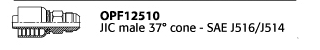 OPF12510 JIC male 37° cone - SAE J516/J514