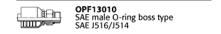 OPF13010 SAE male O-ring boss type SAE J516/J514
