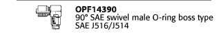 OPF14390 90° SAE swivel male O-ring boss type SAE J516/J514