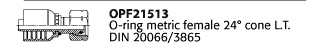 OPF21513 O-ring metric female 24° cone L.T. DIN 20066/3865
