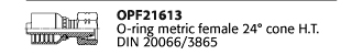 OPF21613 O-ring metric female 24° cone H.T. DIN 20066/3865