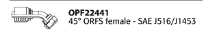 OPF22441 45° ORFS female - SAE J516/J1453