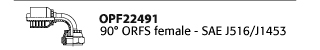 OPF22491 90° ORFS female - SAE J516/J1453