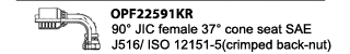 OPF22591KR 90° elbow jic female 37° cone seat J516/ISO 12151-5(crimped-back nut)