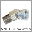 1503-FG - Male NPT x Female NPT Swivel 45 Degree Forged Steel Elbow