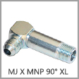 2501-LL - Male JIC 37 Degree Flare x Extra Long Male NPT 90 Degree Steel Elbow Adapter