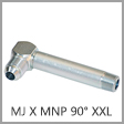 2501-LLL - Male JIC 37 Degree Flare x Extra Extra Long Male NPT 90 Degree Steel Elbow Adapter