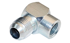 2502 -  Male JIC 37 Degree Flare x Female NPT 90 Degree Steel Elbow Adapter