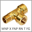 3750F - Female NPT x Male NPT Forged Brass Run Tee