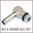 4601-NWO - Male Beaded Hose Stem x Male Adjustable O-Ring Boss (ORB) 90 Degree Steel Elbow Adapter