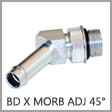 4603-NWO - Beaded Hose Stem x Male Adjustable O-Ring Boss (ORB) 45 Degree Steel Elbow Adpater