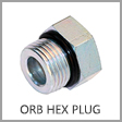 6408-O - Male O-Ring Boss (ORB)  Steel Hex Head Plug
