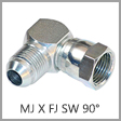 6500 - Male JIC 37 Degree Flare x Female JIC 37 Degree Swivel 90 Degree Steel Elbow