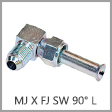 6500-L - Male JIC 37 Degree Flare x Long Female JIC 37 Degree Swivel 90 Degree Steel Elbow