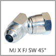 6502 - Male JIC 37 Degree Flare x Female JIC 37 Degree Flare Swivel 45 Degree Steel Elbow