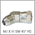 6502-FG - Male JIC 37 Degree Flare x Female JIC 37 Degree Flare Swivel 45 Degree Forged Steel Elbow