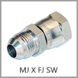 6504 - Male JIC 37 Degree Flare x Female JIC 37 Degree Flare Swivel Steel Adapter