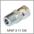 6505 - Male NPT x Female JIC 37 Degree Flare Swivel Steel Adapter