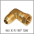 B6500 - Male JIC 37 Degree Flare x Female JIC 37 Degree Flare Swivel 90 Degree Brass Elbow Adapter