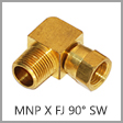 B6501 - Male NPT x Female JIC 37 Degree Flare Swivel 90 Degree Flare Brass Elbow Adapter