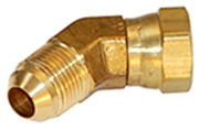 B6502 - Male JIC 37 Degree Flare x Female JIC 37 Degree Flare Swivel 45 Degree Brass Elbow Adapter