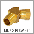 B6510 - Male NPT x Female JIC 37 Degree Flare Swivel 45 Degree Brass Elbow Adapter