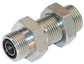 FF2700-LN-O - Male O-Ring Face Seal (ORFS) Steel Bulkhead Union with Lock Nut