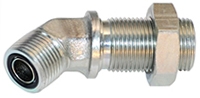 FF2702-LN-O - Male O-Ring Face Seal (ORFS) 45 Degree Steel Bulkhead Union with Lock Nut