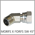 FF6502-O - Male O-Ring Face Seal (ORFS) x Female O-Ring Face Seal Swivel 45 Degree Steel Elbow Adapter