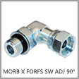 FF6809-NWO - Male Adjustable O-Ring Boss (ORB) x Female O-Ring Face Seal (ORFS) Swivel Steel 90 Degree Elbow