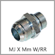 M6400-O-RR - Male JIC 37 Degree Flare x Male Metric Steel Adapter with Retaining Ring