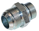 M6400-O-RR - Male JIC 37 Degree Flare x Male Metric Steel Adapter with Retaining Ring