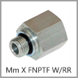 M6405-O-RR - Male Metric Thread x Female NPT Steel Adapter with Retaining Ring