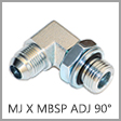 MBP6801-NWO-RR - Male JIC 37 Degree Flare x Male Adjustable BSPP 90 Degree Steel Elbow with Retaining Ring