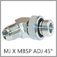 MBP6802-NWO-RR - Male JIC 37 Degree Flare x Male Adjustable BSPP 45 Degree Steel Elbow with Retaining Ring