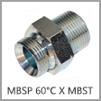 MBS2404 - Male BSPP x Male BSPT 60 Degree Cone Steel Adapter