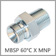 MBS2404-NPTF - Male BSPP 60 Degree Cone x Male NPT Steel Adapter